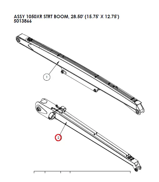 ASSY 1050XR STRT JIB, 12.75' - Part No. 5013873.webp
