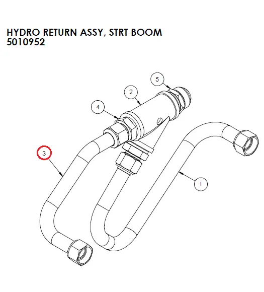 HYD TUBE ASSY,HYDRO STRT JIB RETURN - Part No. 5010953.webp