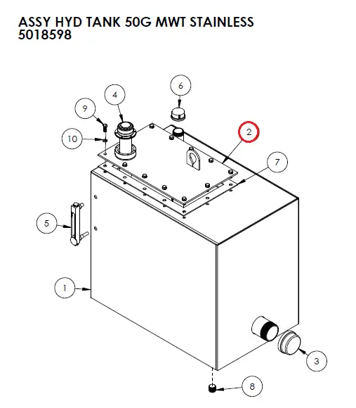 WLDT HYD TANK COVER SS - Part No. 5018609.webp