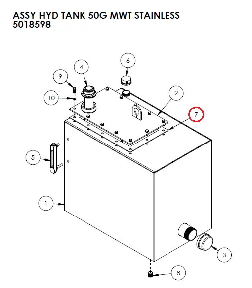 TANK COVER GASKET 50G A-FRM - Part No. 230501.webp
