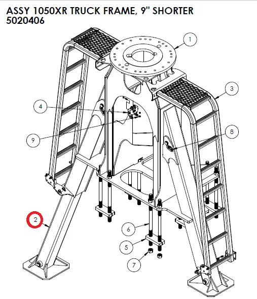 INSTALLATION 80 85 HW STAB LEG 16.00 16.00 PAD - Part No. 5010697.webp