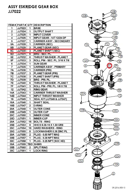 PLANET SHAFT (SEC) - Part No. JJ7030 .webp