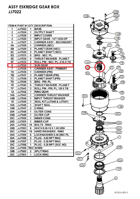 SUN GEAR - Part No. JJ7034.webp