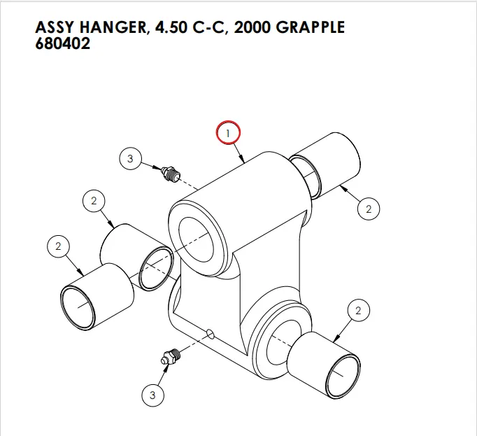 MCHG HANGER, 4.50 C-C, 2000 GRAPPLE PART # 5012245.webp