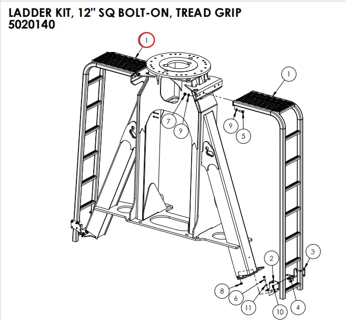LADDER WLDT, STANDARD SQ 12.00 BOLT-ON Part No - 5019960 .webp