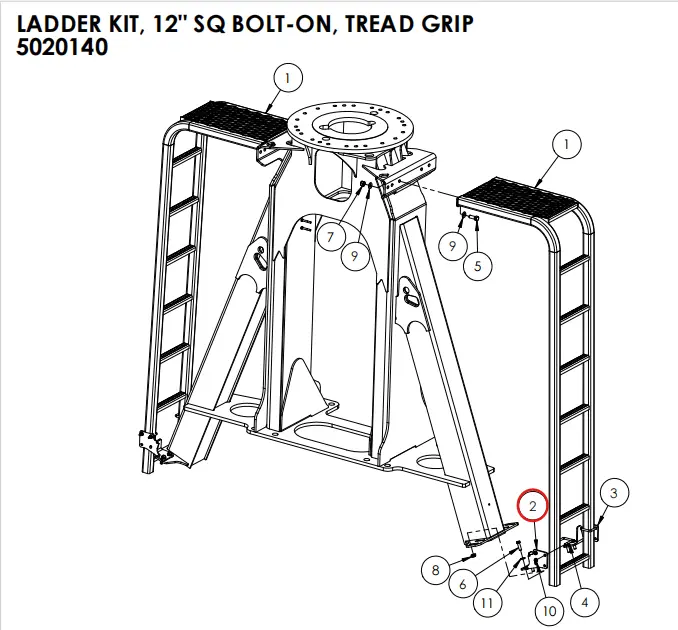 LOWER LADDER BRKT, LH 12- BOLT-ON Part No - 5019957.webp