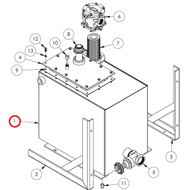 ASSY HYD. TANK, 50 GAL. MWT 5007260.webp