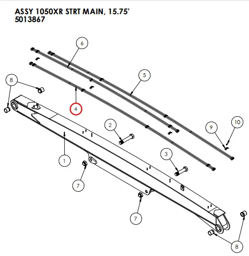 ASSY HYD. TUBE 0.63 - 175.00, R.H. Part No - 5001744.webp