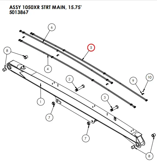 ASSY HYD. TUBE 0.63 X 175.00, L.H. Part No - 5001743.webp