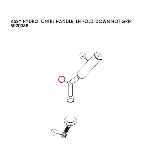 WLDT HYDRO. CNTRL HANDLE, LH FOLD-DOWN HOT GRIP - Part No. 5020389.webp