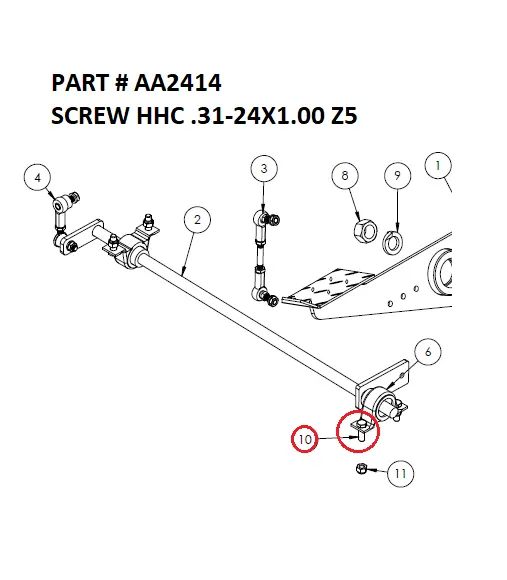 SCREW HHC .31-24X1.00 Z5 - Part No. AA2414