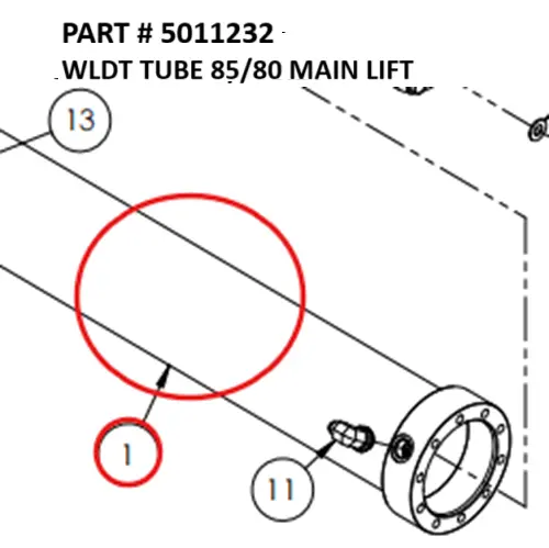 WLDT TUBE 85/80 MAIN LIFT - Part No. 5011232
