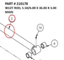 WLDT ROD, 5.50/6.00 X 36.00 X 3.00 MAIN - Part No. 210178