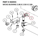 Serco 1050XR & 8500 Machined Bushing, 2" x 2.5" x 2.5" Long (Part 450555)