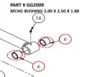 Serco 1050XR & 8500 Machined Bushing, 2" x 2.5" x 1.88" (Part GG2009)