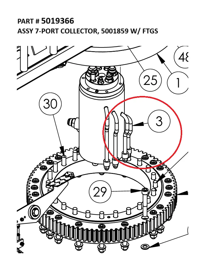 ASSY 7-PORT COLLECTOR, 5001859 W/ FTGS - Part No. 5019366