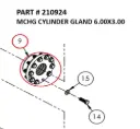 MCHG CYLINDER GLAND 6.00X3.00 - Part No. 210924
