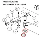 NUT STOVER 1.50-12 UNF - Part No. AA1406
