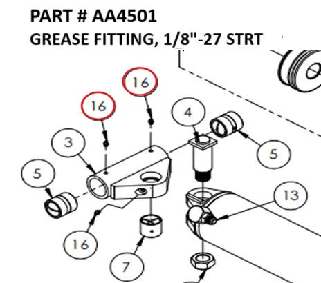 GREASE FITTING, 1/8"-27 STRT - Part No. AA4501