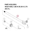 Serco 1050XR Rod Weldment, 5" x 35.5" x 2.75" Jib Cylinder (Part 5015591)