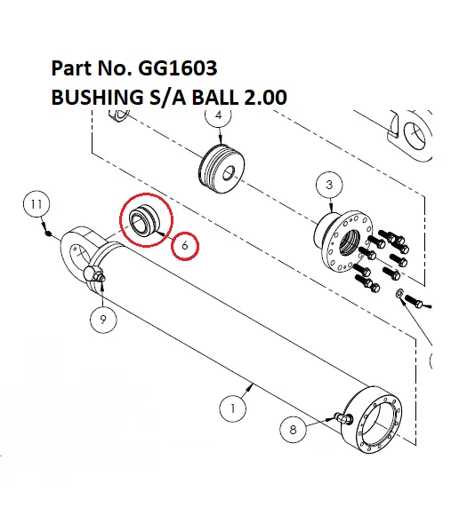 BUSHING S/A BALL 2.00 - Part No. GG1603