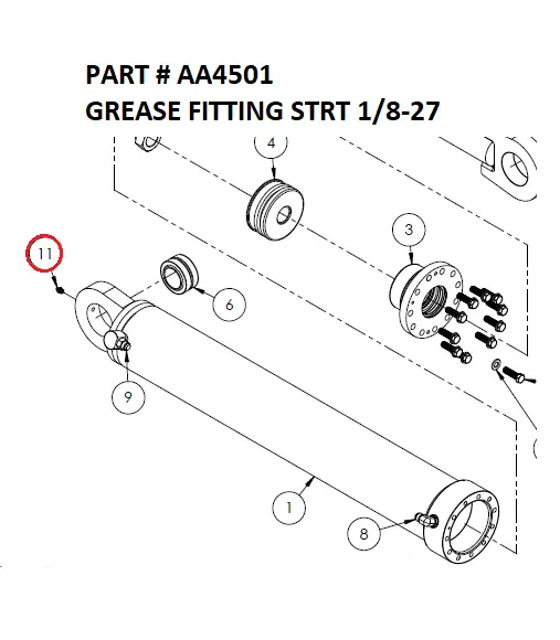 GREASE FITTING STRT 1/8-27 - Part No. AA4501