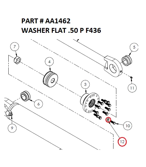 WASHER FLAT .50 P F436 - Part No. AA1462