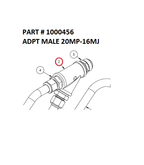 Male Adapter 20MP-16MJ for Serco 1050XR (Part 1000456)