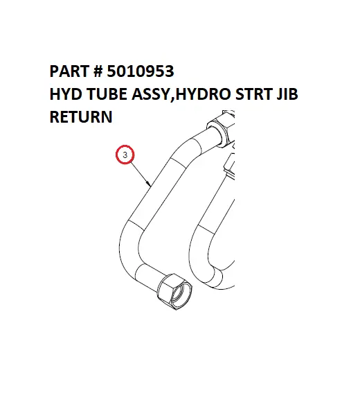 Serco 1050XR Hydraulic Tube Assembly Hydrocontrol Straight Jib Return (Part 5010953)