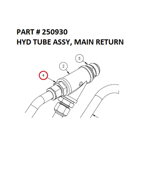 Serco 1050XR Hydraulic Tube Assembly Main Return (Part 250930)