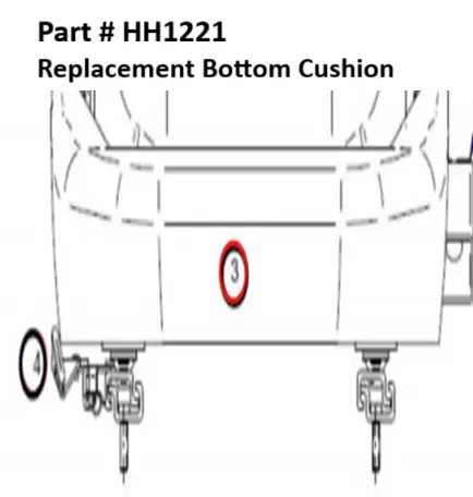 Replacement Bottom Cushion - Part No. HH1221