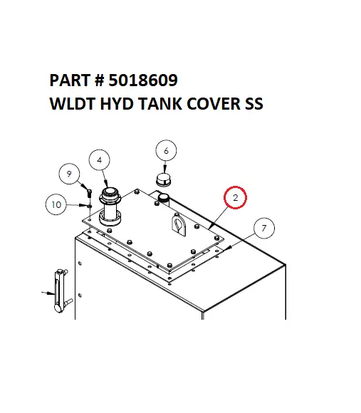 WLDT HYD TANK COVER SS - Part No. 5018609