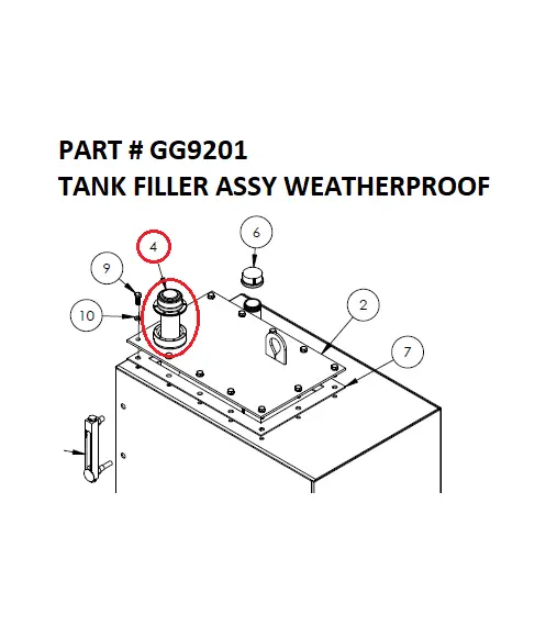 Serco 1050XR Weatherproof Hydraulic Tank Filler Assembly (Part GG9201)