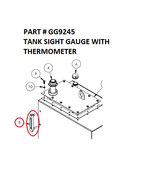 TANK SIGHT GAUGE WITH THERMOMETER - Part No. GG9245