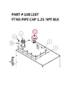 Pipe Cap Fitting 1.25 NPT Black for Serco 1050XR (Part 1001237)