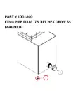 FTNG PIPE PLUG .75 NPT HEX DRIVE SS MAGNETIC - Part No. 1001840