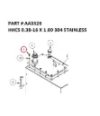 HHCS 0.38-16 X 1.00 304 STAINLESS - Part No. AA3526
