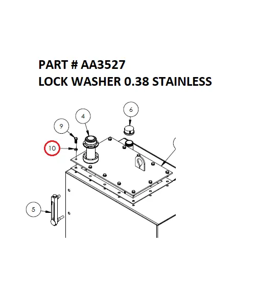 LOCK WASHER 0.38 STAINLESS - Part No. AA3527