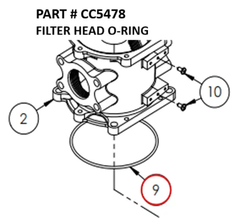 FILTER HEAD O-RING - Part No. CC5478