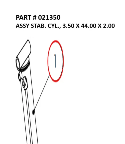 ASSY STAB. CYL., 3.50 X 44.00 X 2.00 - Part No. 021350