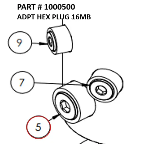 ADPT HEX PLUG 20MB HOLLOW - Part No. 1000504