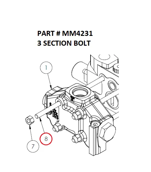3 SECTION BOLT - Part No. MM4231