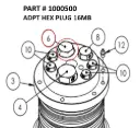 Hex Plug Adapter 16MB for Serco 1050XR (Part 1000500)