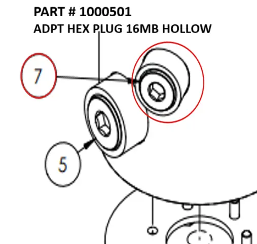 ADPT HEX PLUG 16MB HOLLOW - Part No. 1000501 