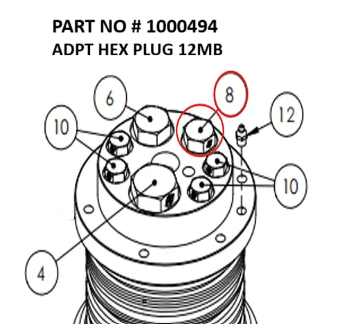 ADPT HEX PLUG 12MB - Part No. 1000494