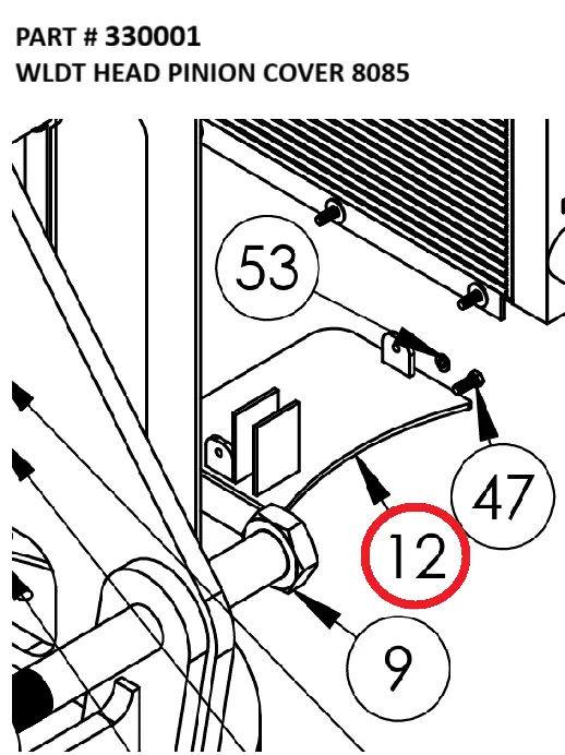 WLDT HEAD PINION COVER 8085 - Part No. 330001