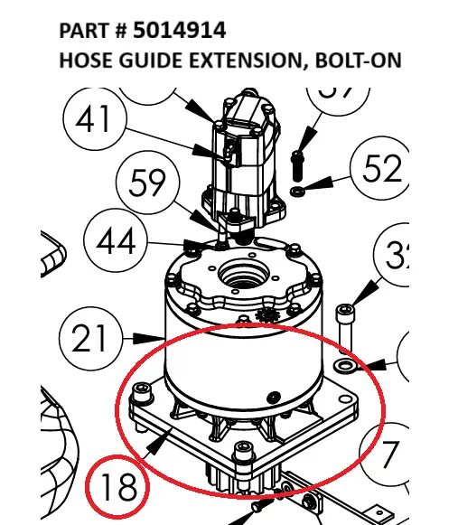 HOSE GUIDE EXTENSION, BOLT-ON - Part No. 5014914
