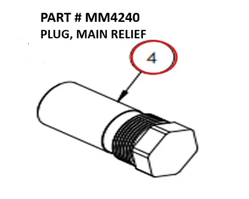 PLUG, MAIN RELIEF - Part No. MM4240