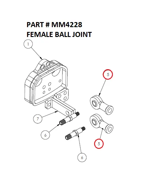 Serco 1050XR Female Ball Joint (Part MM4228)