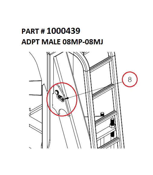 ADPT MALE 08MP-08MJ - Part No. 1000439